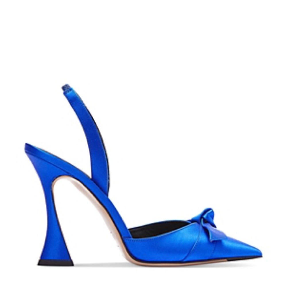 Alexandre Birman Clarita Satin Slip Slingback in Electric Blue - Picture 2 of 14